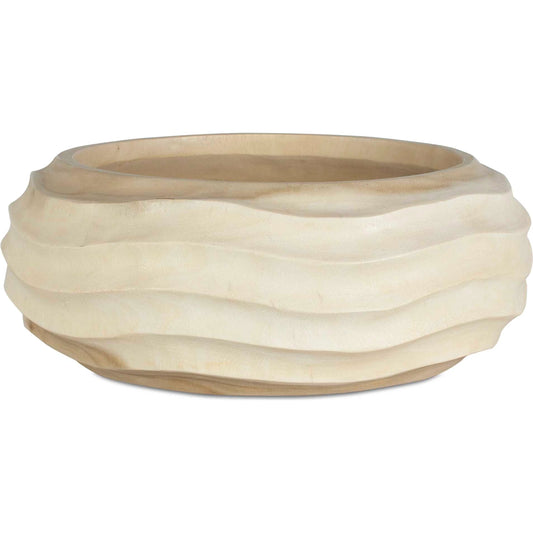 Waveform Bleached Bowl by Uttermost in natural. Made from suar wood in a unique style.
