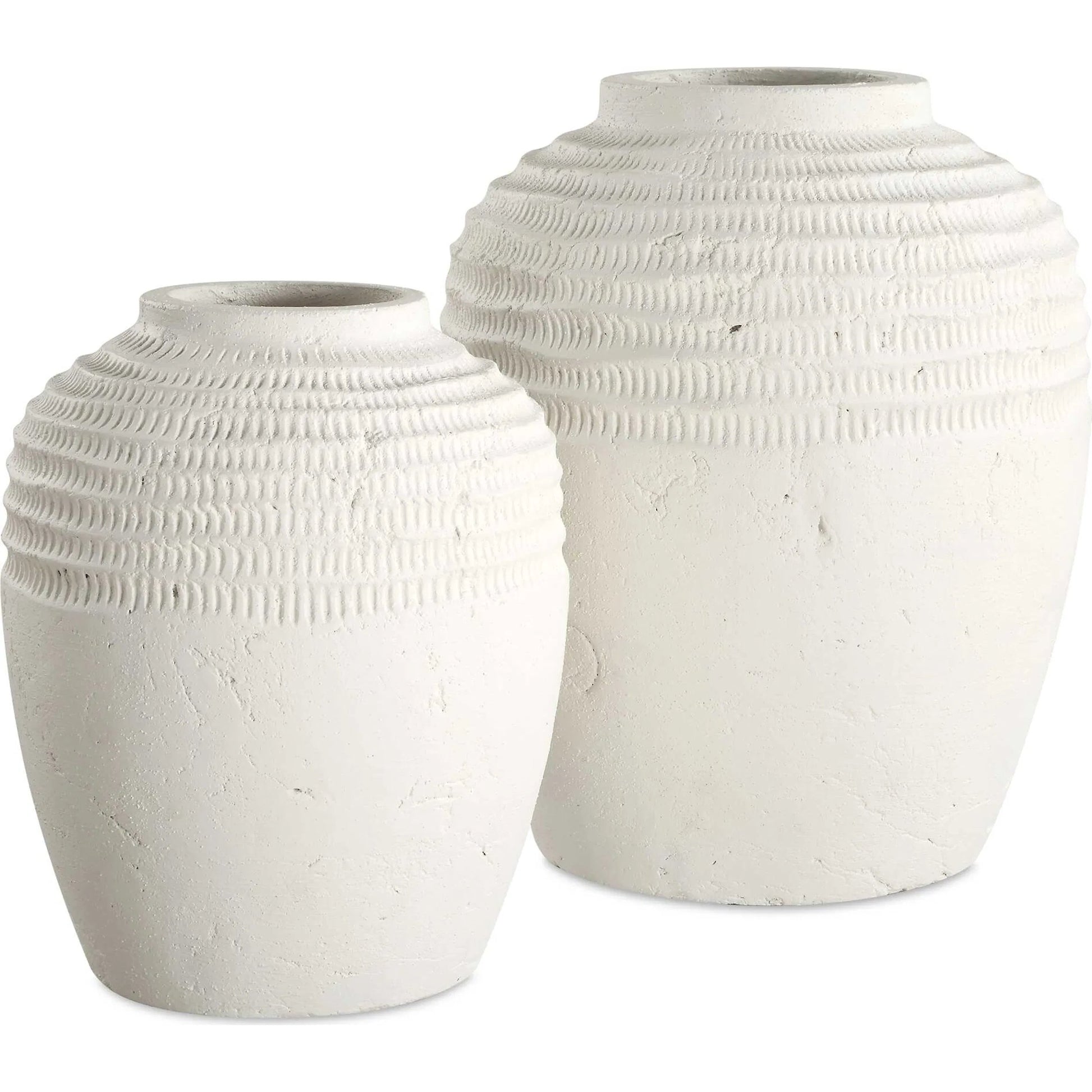 Luna Ridge Ceramic Vases by Uttermost in white. Made from ceramic in a rustic style.