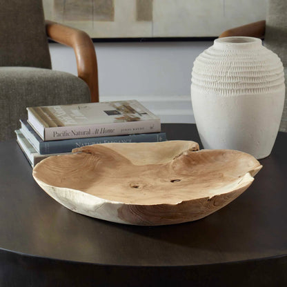 Organic Embrace Outdoor Bowl by Uttermost in teak. Made from teak wood in a cottage & farmhouse style.