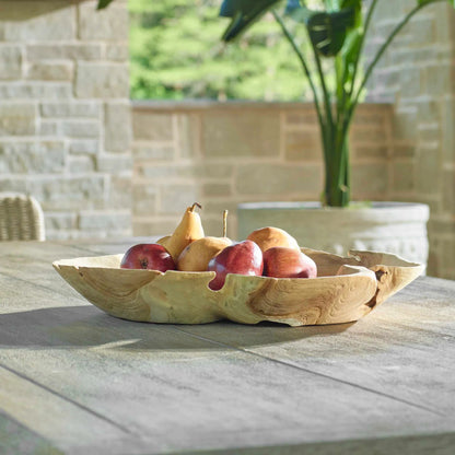 Organic Embrace Outdoor Bowl by Uttermost in teak. Made from teak wood in a cottage & farmhouse style.