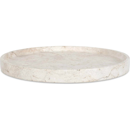 Travessa Outdoor Round Tray by Uttermost in stone. Made from travertine stone in a unique style.