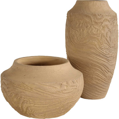 Sandstone Flow Terracotta Vase by Uttermost. Made from terracotta in a transitional style.