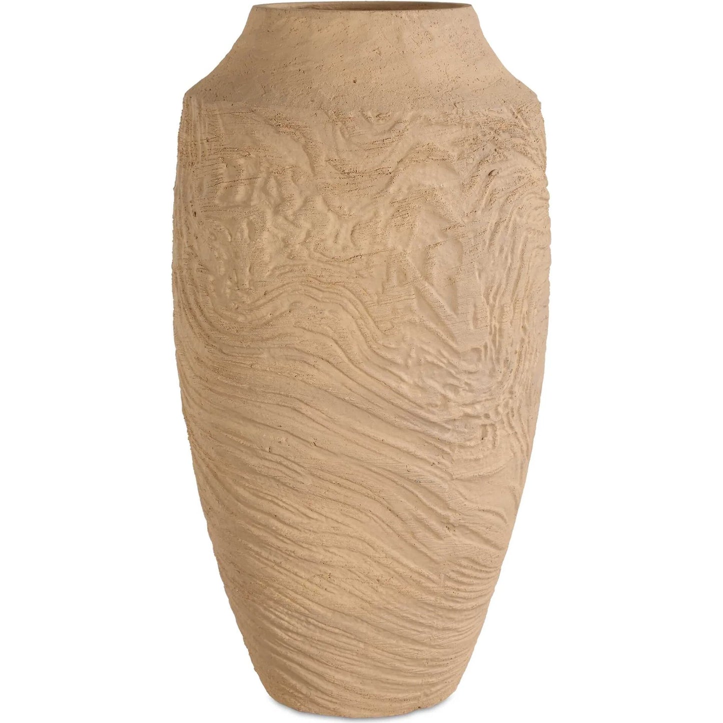 002 SI-2386619 | Primary Silo | Sandstone Flow Terracotta Vase by Uttermost. Made from terracotta in a transitional style.