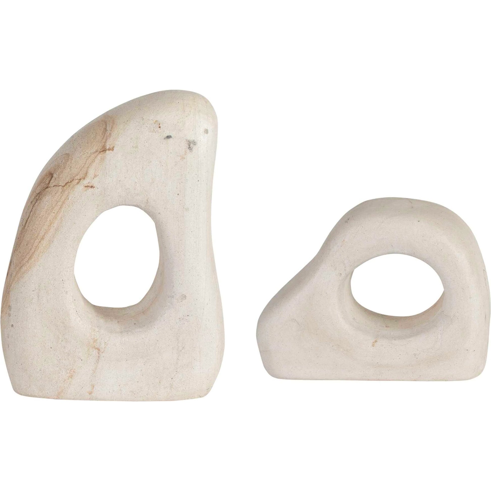 Flow Outdoor Sculptures by Uttermost in stone. Made from palimanan stone in a modern style.