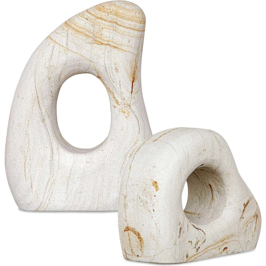 Flow Outdoor Sculptures by Uttermost in stone. Made from palimanan stone in a unique style.