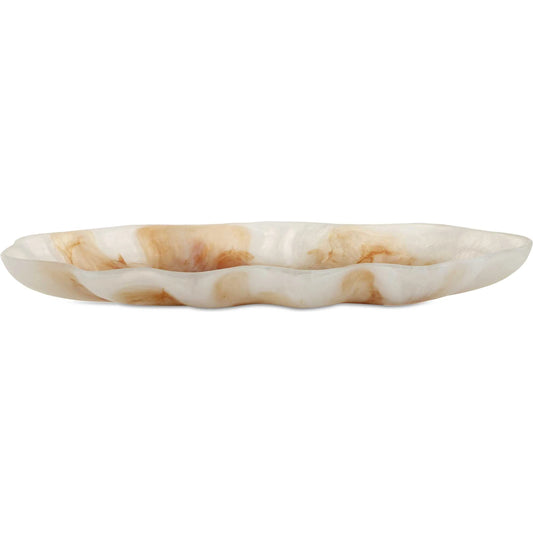 Organic Elegance Wavy Oval Bowl by Uttermost in earthy tones. Made from resin in a unique style.