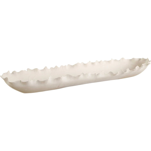 Ripple Crest Bowl by Uttermost in white. Made from ceramic in a unique style.