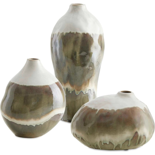 Earthflow Glazed Outdoor Vases by Uttermost in ivory. Made from earthenware in a unique style.