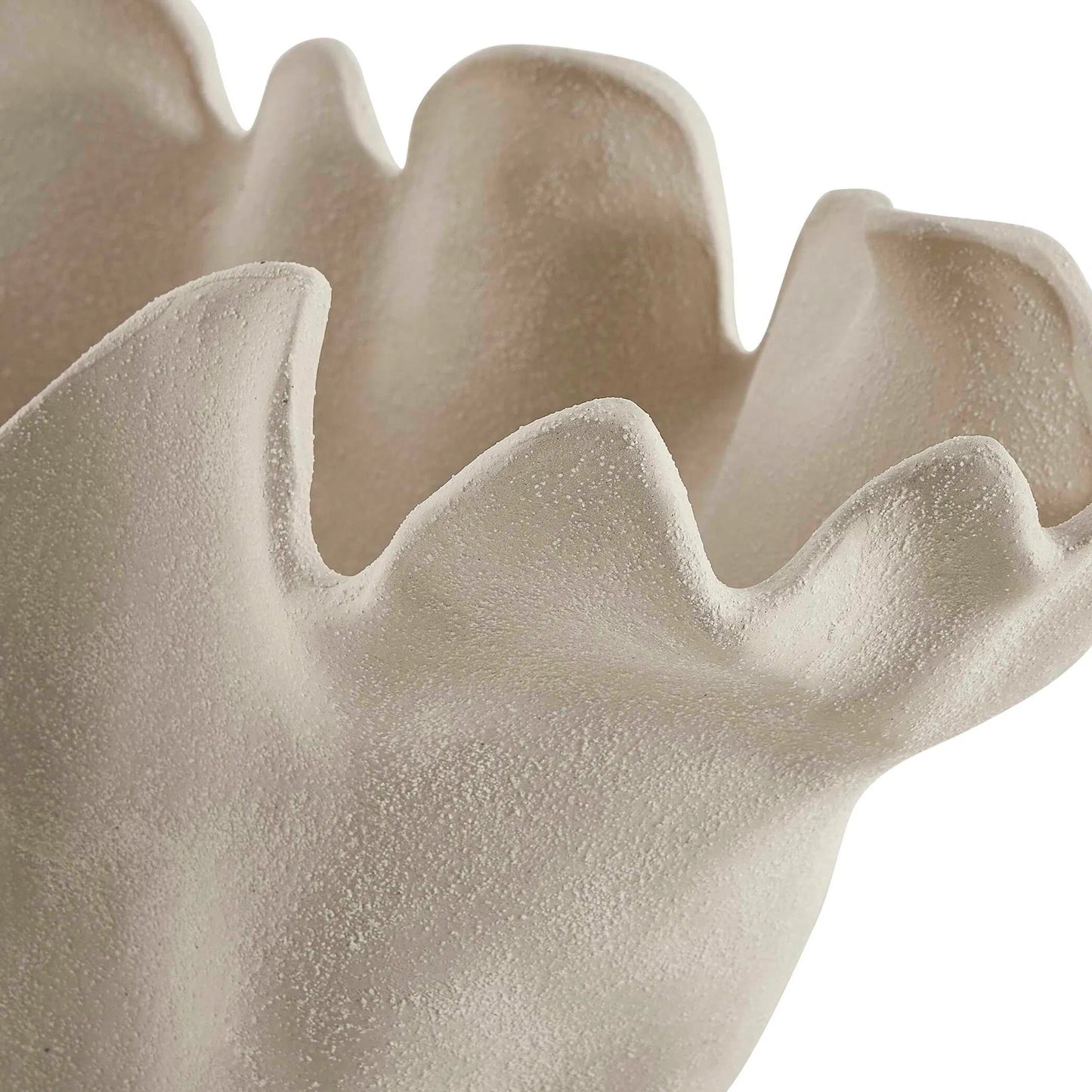 005 SI-2386632 | Closeup | Sand Dune Outdoor Ceramic Bowl by Uttermost in white. Made from earthenware in a transitional style.