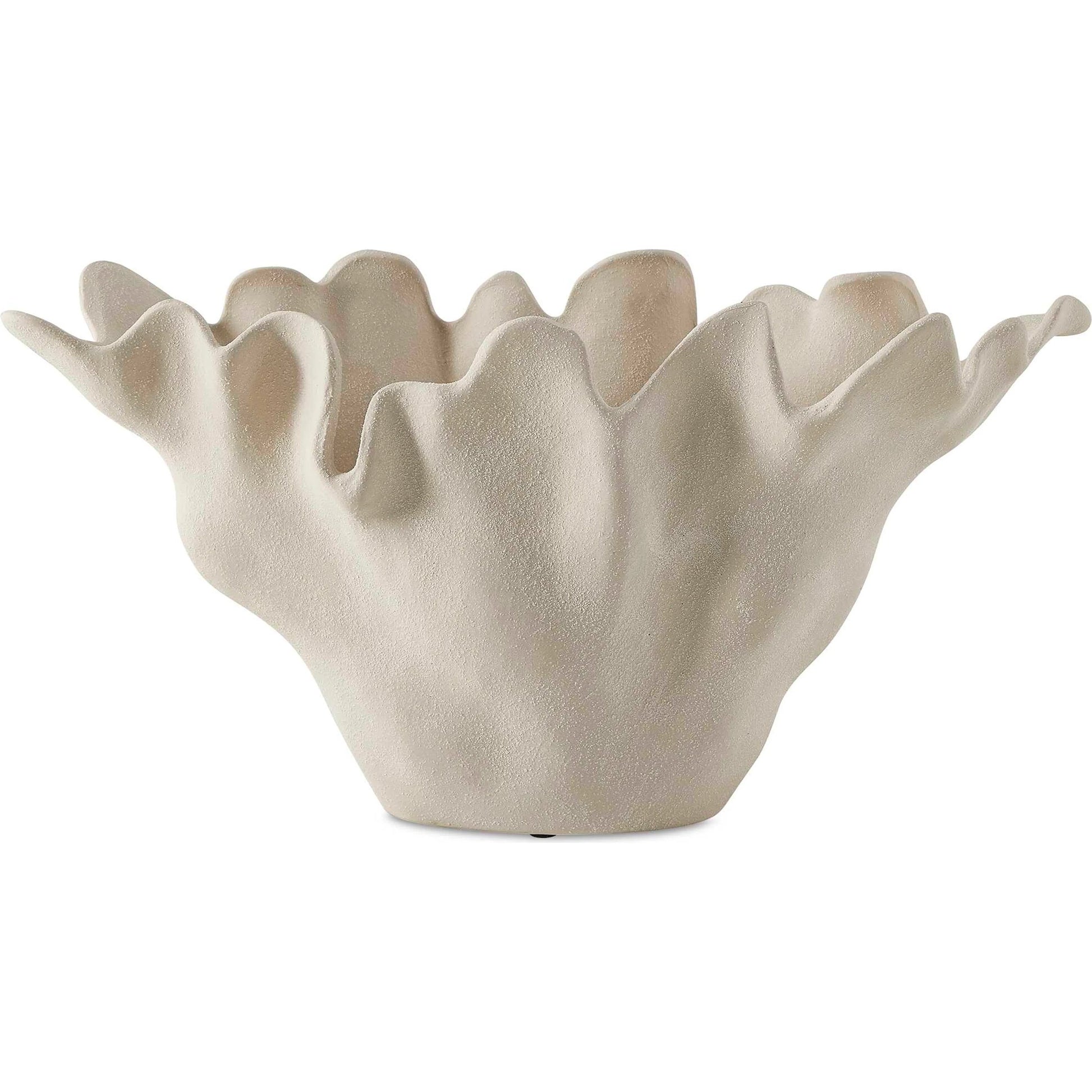 Sand Dune Outdoor Ceramic Bowl by Uttermost in white. Made from earthenware in a transitional style.