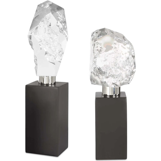 Peak Sculptures by Uttermost in nickel. Made from crystal, metal in a unique style.