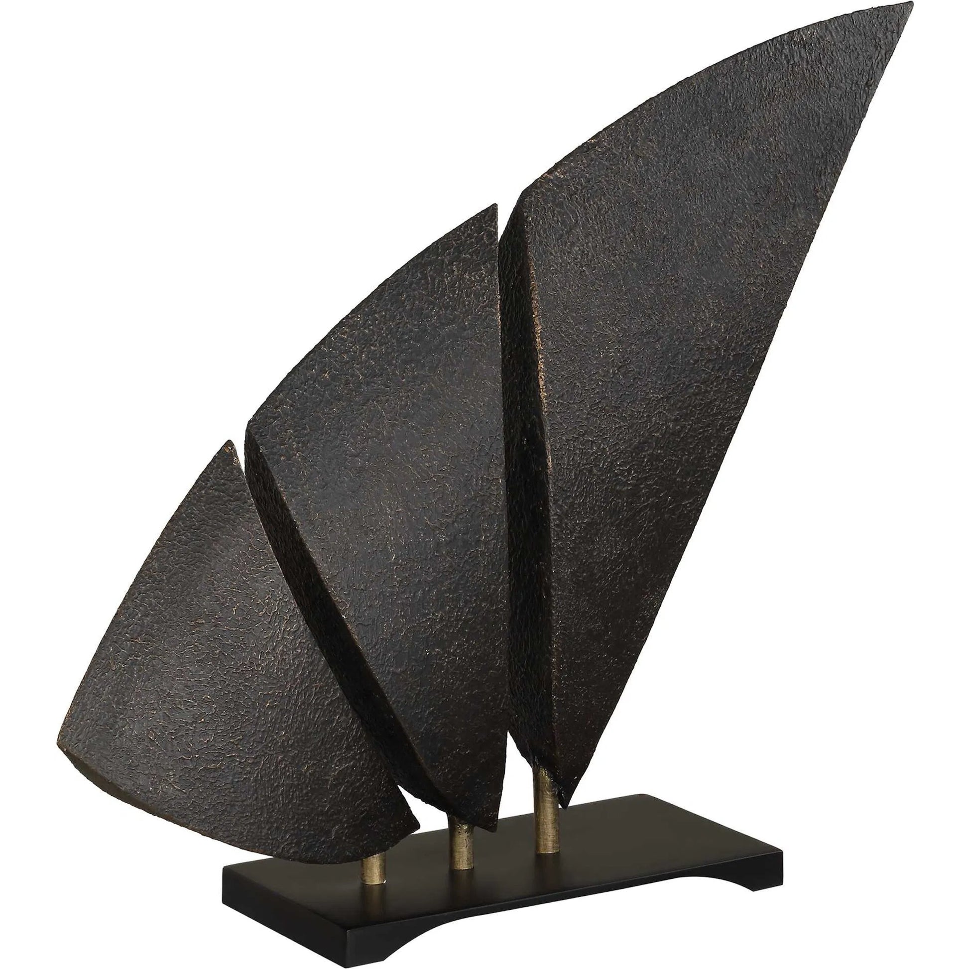Wind Crest Sculpture by Uttermost in dark bronze. Made from iron in a modern style.