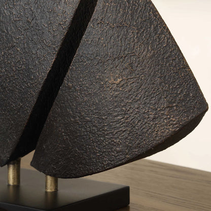 Wind Crest Sculpture by Uttermost in dark bronze. Made from iron in a modern style.