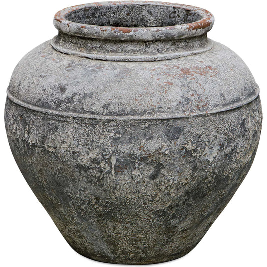 Echoes of Time Outdoor Planter by Uttermost in rustic whitewash. Made from glass fiber reinforced concrete in a unique style.