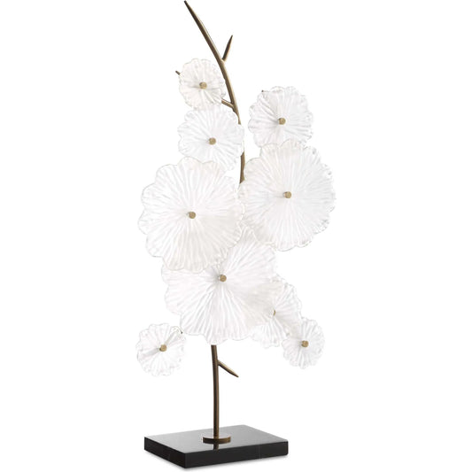 Glass Garden Table Sculpture by Uttermost in black. Made from glass, metal, marble in a unique style.