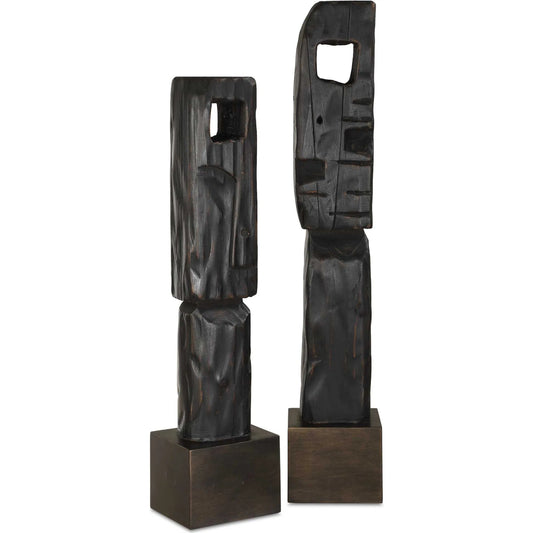 Cipher Totems by Uttermost in black, brown. Made from fir, mdf in a unique style.