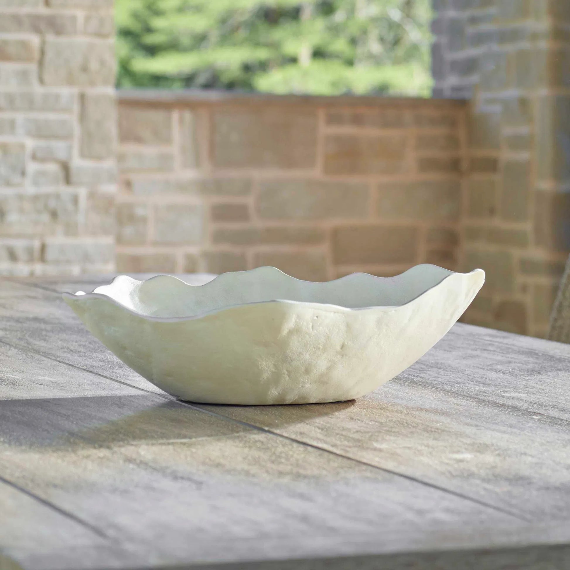 Obscura Outdoor Bowl by Uttermost. Made from aluminium in a modern style.