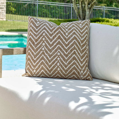 Argo Toffee Outdoor Pillow by Uttermost in toffee. Made from acrylic, polyester in a unique style.