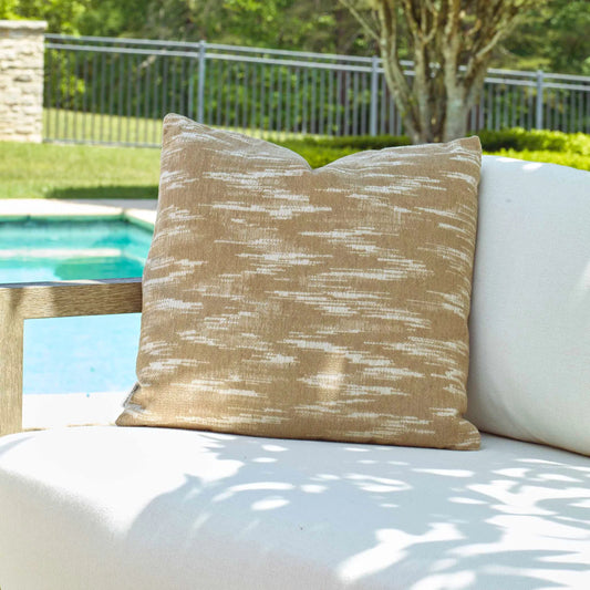 Mountains Outdoor Sand Toned Pillow by Uttermost in sand, ivory. Made from acrylic, polyester in a unique style.
