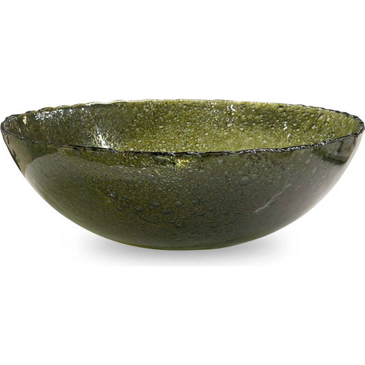 Veridian Shimmer Earthy Glass Bowl by Uttermost in green. Made from glass in a unique style.