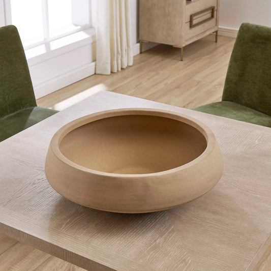Sienna Scape Indoor-Outdoor Bowl by Uttermost in brown. Made from earthenware in a unique style.