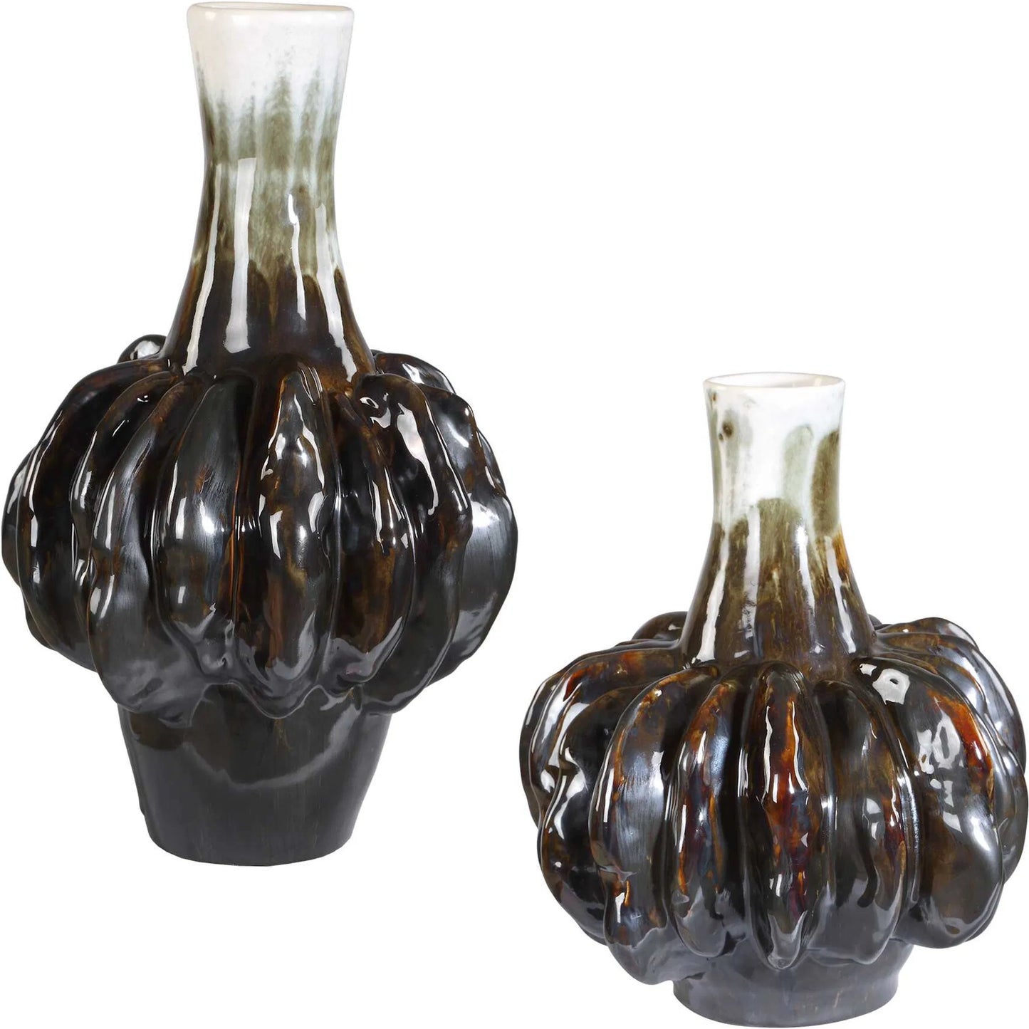 001 SI-2526166 | Primary Silo | Umbrian & Gourd Vases by Uttermost in black, bronze, brown, white. Made from unique in a unique style.