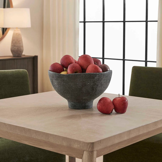 Komorebi Indoor-Outdoor Bowl by Uttermost in black. Made from earthenware in a unique style.