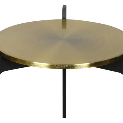 Columnar Candleholders by Uttermost in black, brass. Made from iron in a unique style.