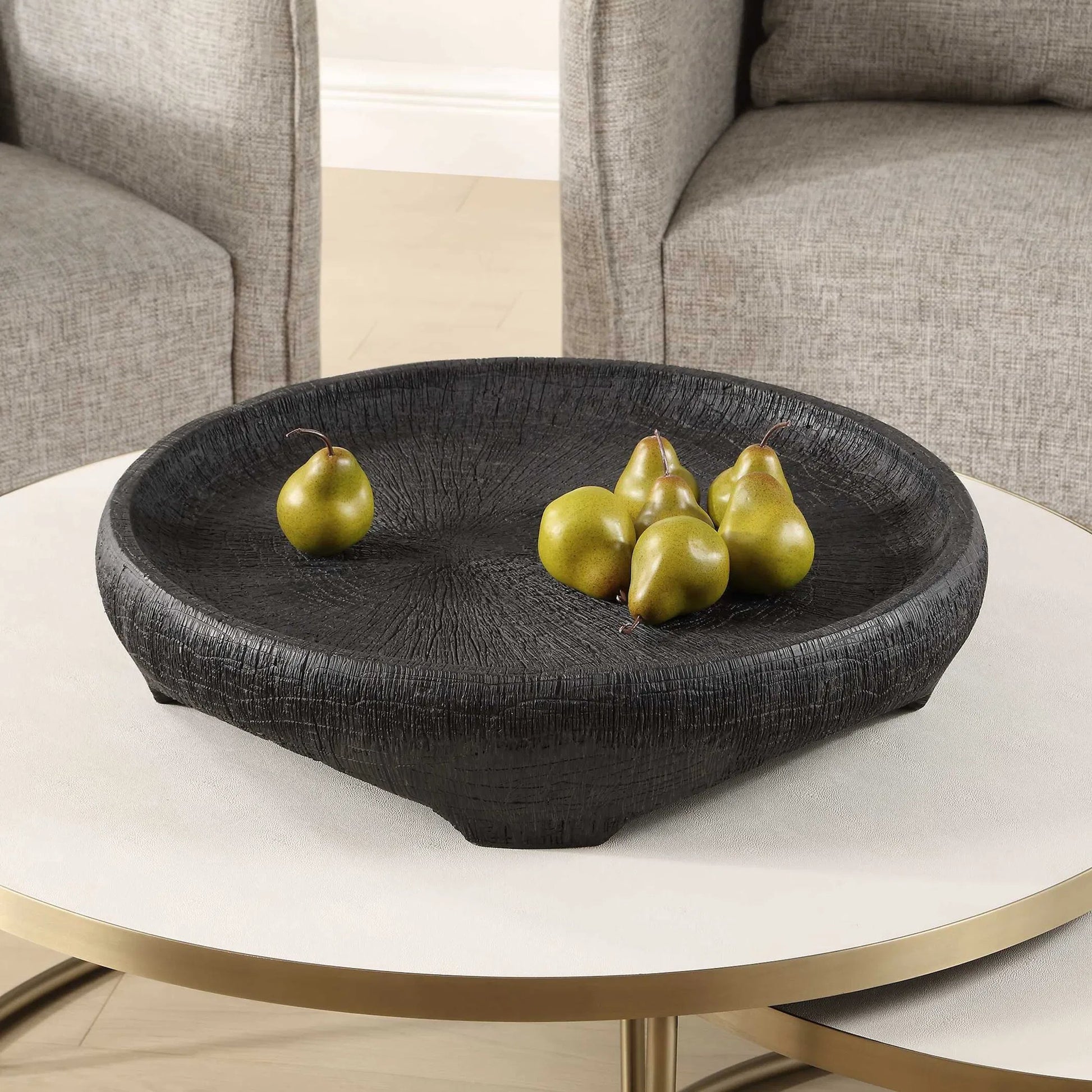 Resonance Indoor-Outdoor Resin Bowl by Uttermost in black. Made from resin in a unique style.
