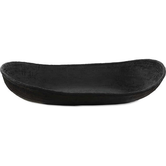 Ember Weave Indoor-Outdoor Oblong Bowl by Uttermost in black. Made from polyresin in a unique style.