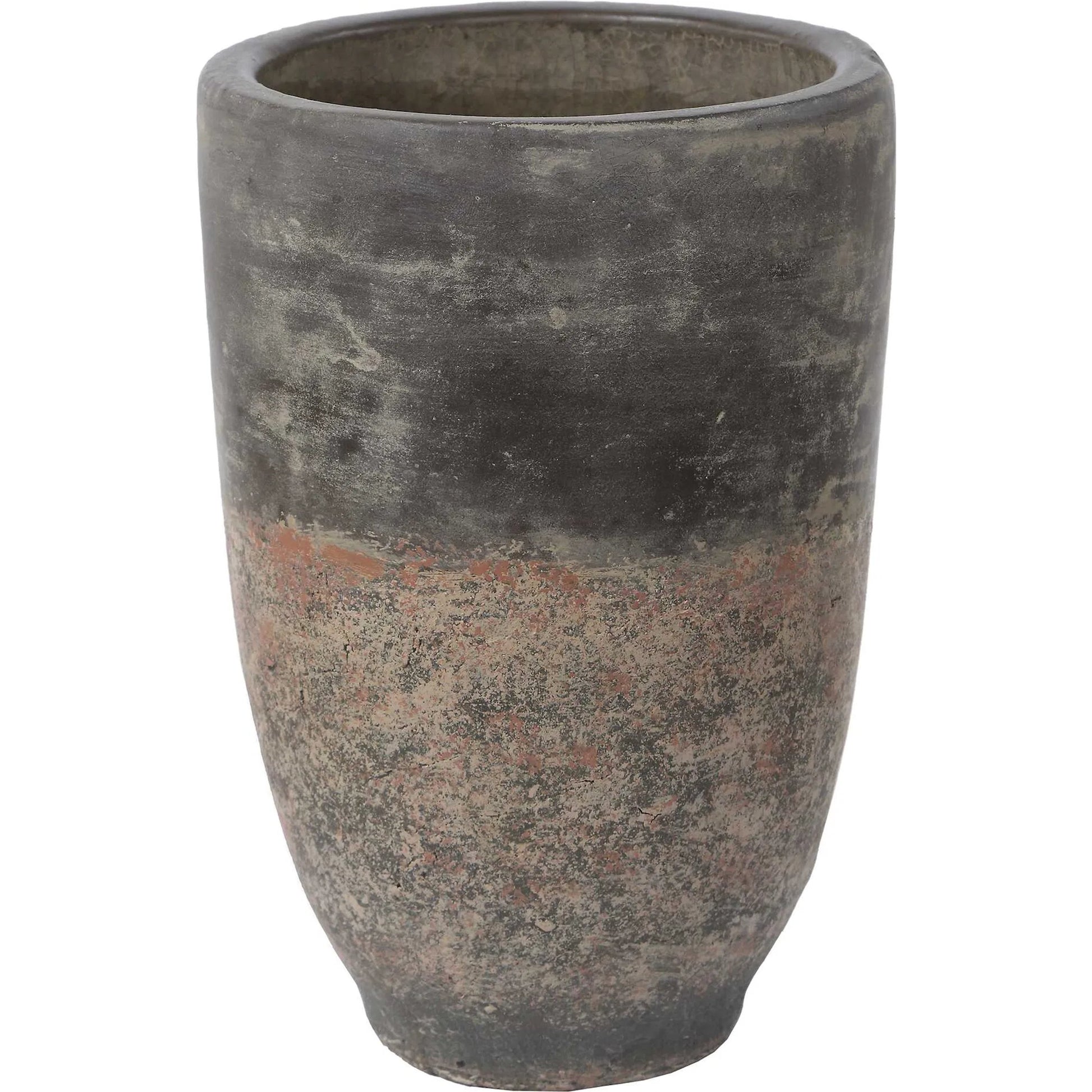 Emberwash Planters by Uttermost in black, brown and charcoal. Made from pottery in a unique style.
