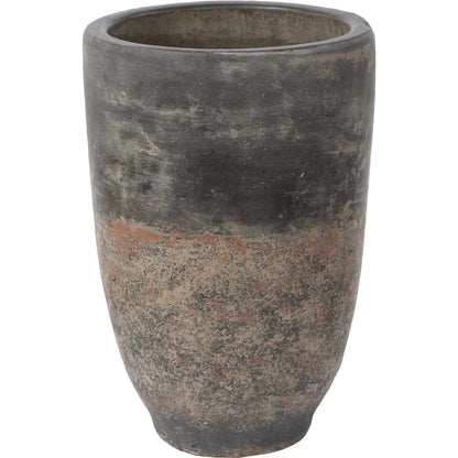 Emberwash Planters by Uttermost in black, brown and charcoal. Made from pottery in a unique style.