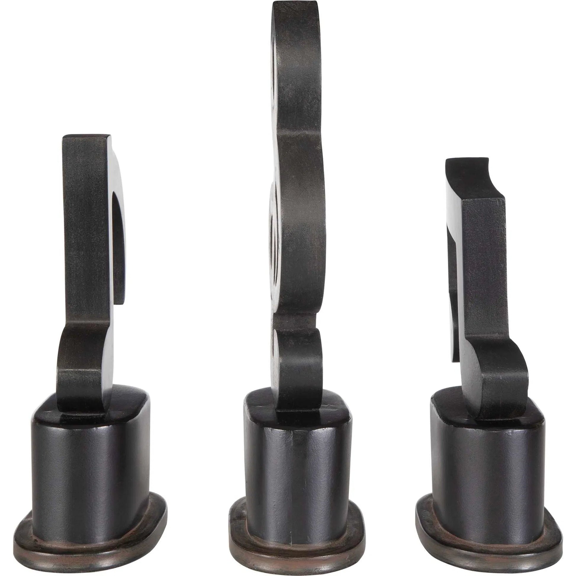 Music Notes Metal Figurines (Set of 3) by Uttermost in metal. Made from metal, mdf in a modern style.