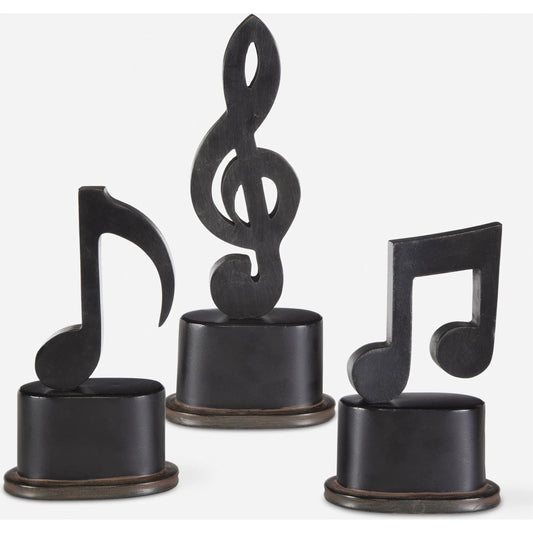 Music Notes Metal Figurines by Uttermost in metal. Made from metal, mdf in a modern style.