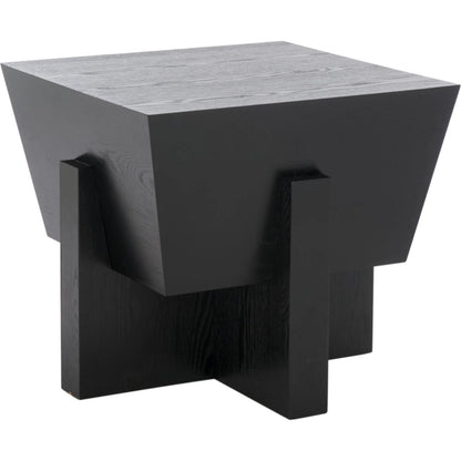 Guadalupe Accent Table by HedgeApple Essentials in black. Made from mdf with ash veneer in a modern style.