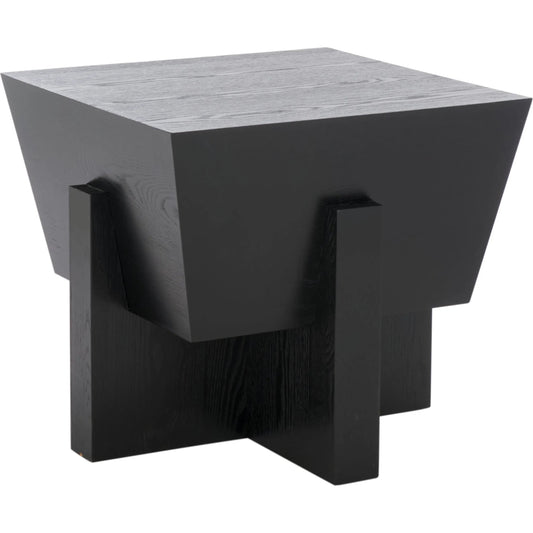 Guadalupe Accent Table by HedgeApple Essentials in black. Made from mdf with ash veneer in a unique style.