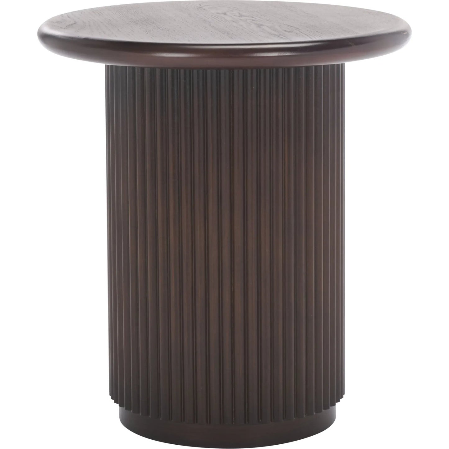 001 SI-2372615 | Primary Silo | Pend Round Accent Table by HedgeApple Essentials in dark brown. Made from mdf with ash veneer in a traditional style.