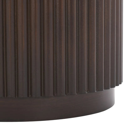 Pend Round Accent Table by HedgeApple Essentials in dark brown. Made from mdf with ash veneer in a traditional style.