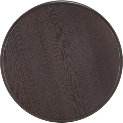 Pend Round Accent Table by HedgeApple Essentials in dark brown. Made from mdf with ash veneer in a traditional style.