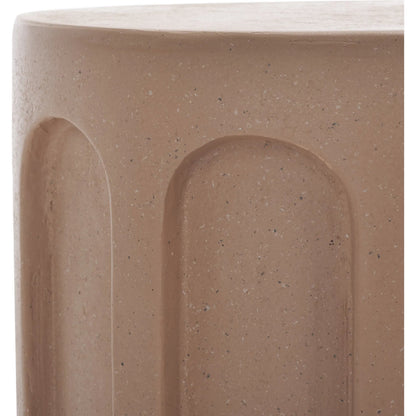 Tinian Accent Table by HedgeApple Essentials in terracotta. Made from magnesium oxide in a modern style.