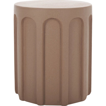 Tinian Accent Table by HedgeApple Essentials in terracotta. Made from magnesium oxide in a modern style.