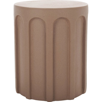 Tinian Accent Table by HedgeApple Essentials in terracotta. Made from magnesium oxide in a modern style.