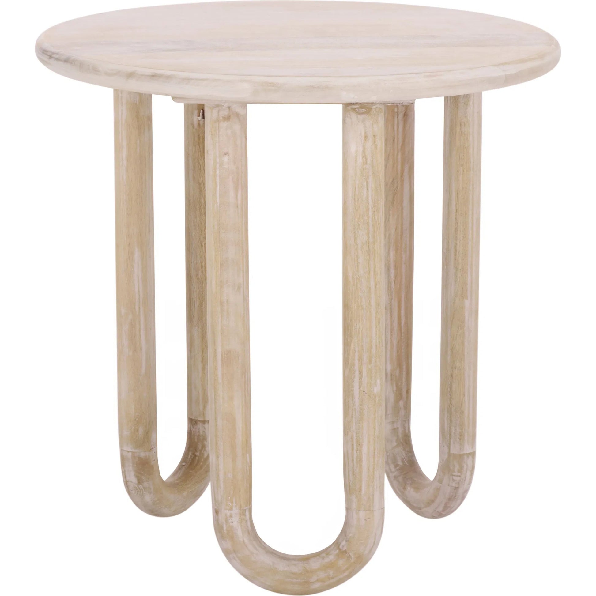 Grant Round Accent Table by HedgeApple Essentials in natural wash. Made from mango wood in a transitional style.