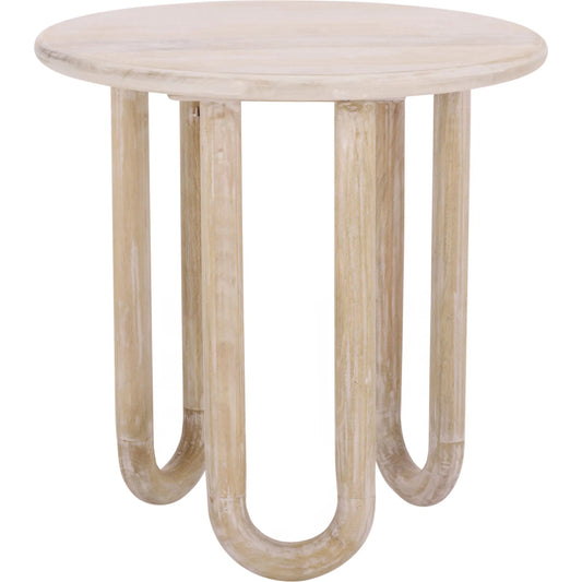 001 SI-2453720 | Primary Silo | Grant Round Accent Table by HedgeApple Essentials in natural wash. Made from mango wood in a transitional style.