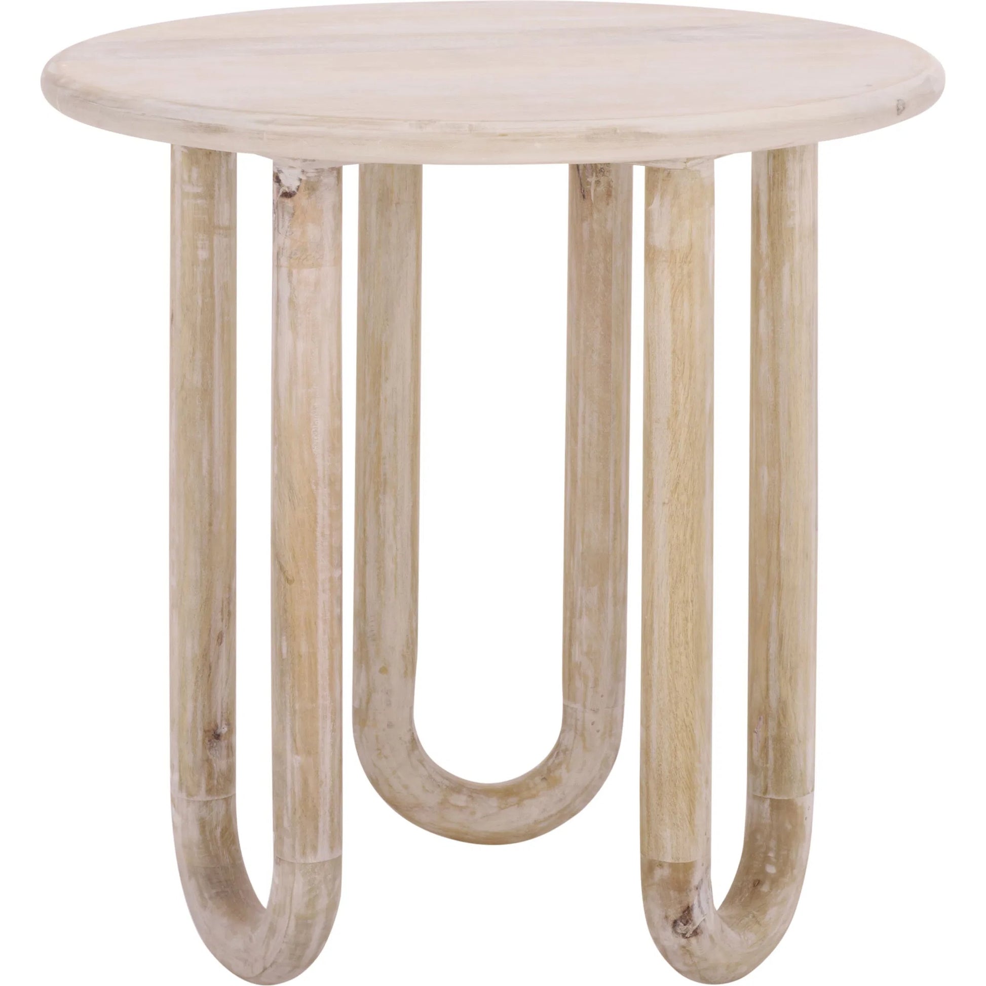 Grant Round Accent Table by HedgeApple Essentials in natural wash. Made from mango wood in a transitional style.