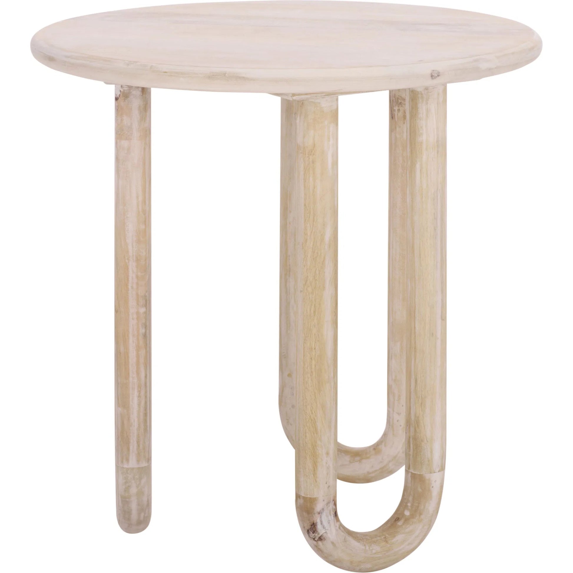 Grant Round Accent Table by HedgeApple Essentials in natural wash. Made from mango wood in a transitional style.
