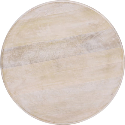Grant Round Accent Table by HedgeApple Essentials in natural wash. Made from mango wood in a transitional style.