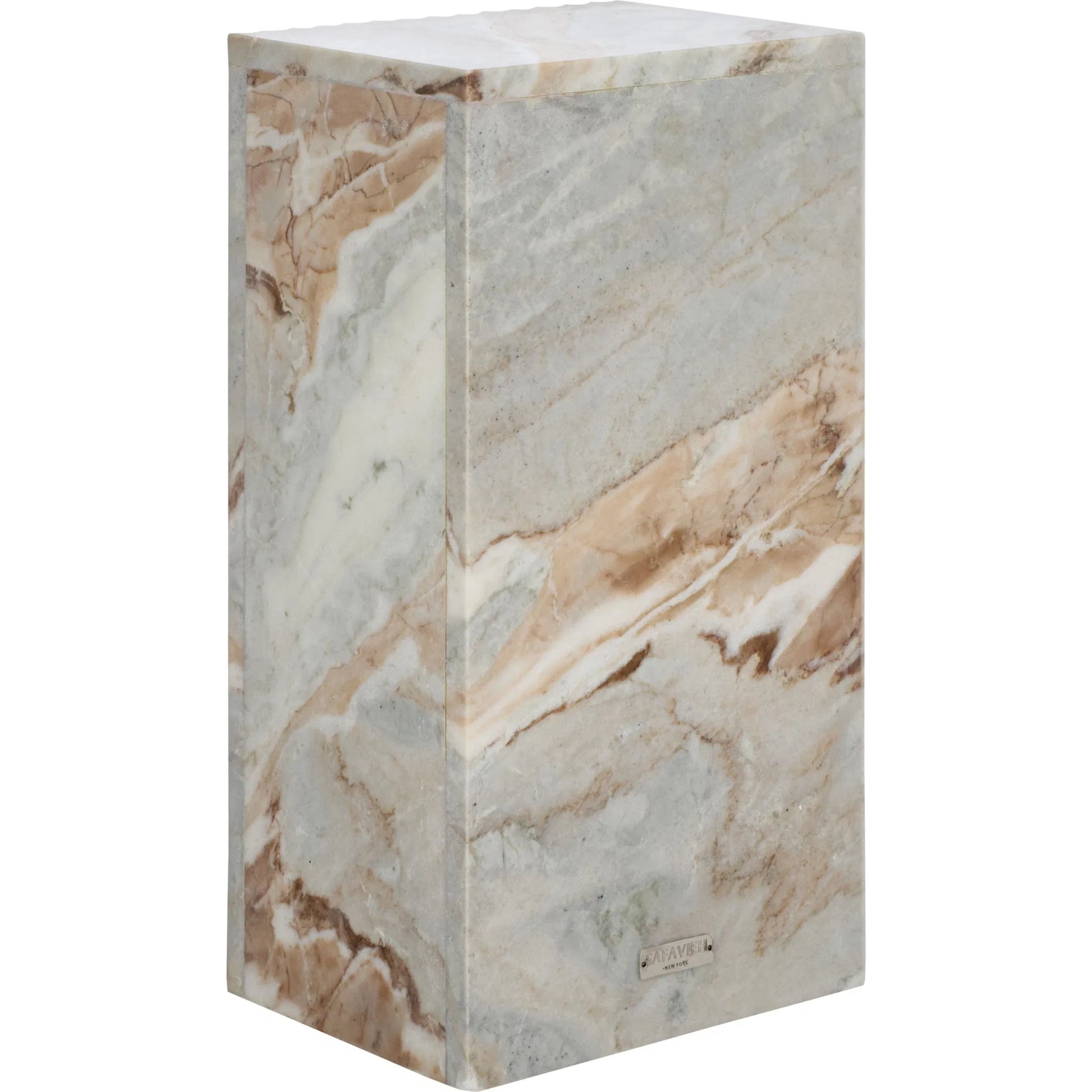 Alexandria Side Table by HedgeApple Essentials in brown, gray. Made from marble in a modern style.