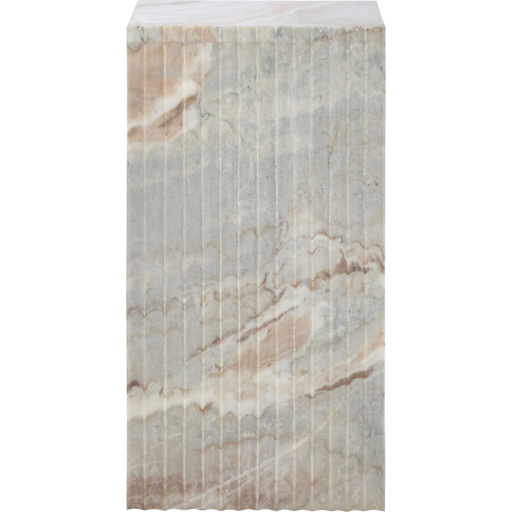Alexandria Side Table by HedgeApple Essentials in brown, gray. Made from marble in a modern style.