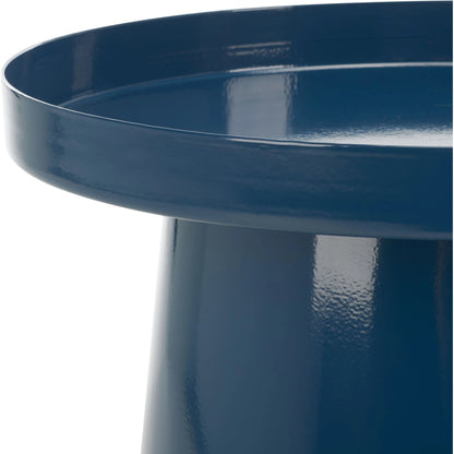 Victor Round Accent Table by HedgeApple Essentials in teal powder. Made from iron in a modern style.